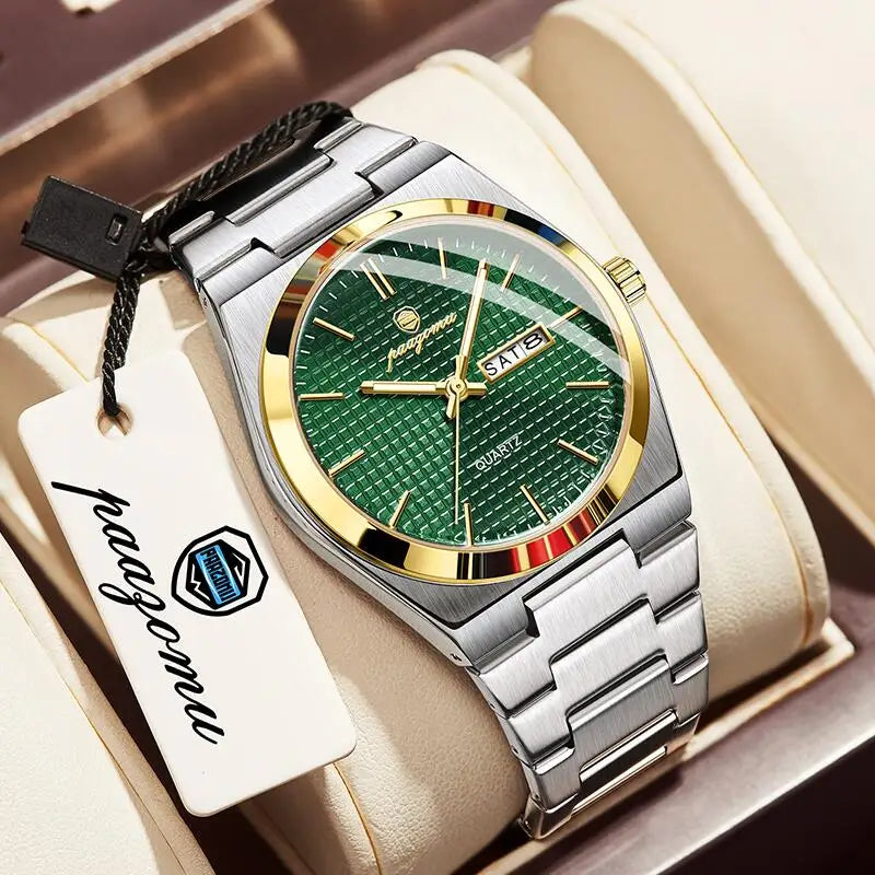 Customized Watch PAAZOMU Luxury Men Clock Fashion Luminous Waterproof Chronograph Date Watch For Man Quartz Men's Watches Relojio
