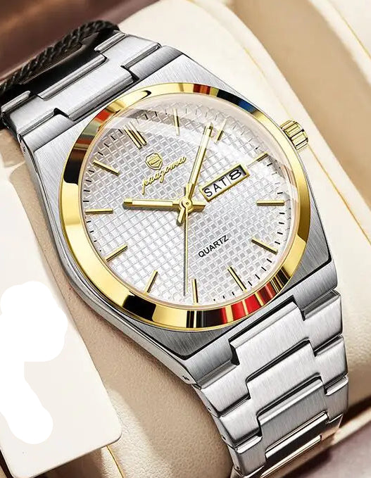 Iconic waffle dial. Integrated steel. Pure modern luxury on your wrist.