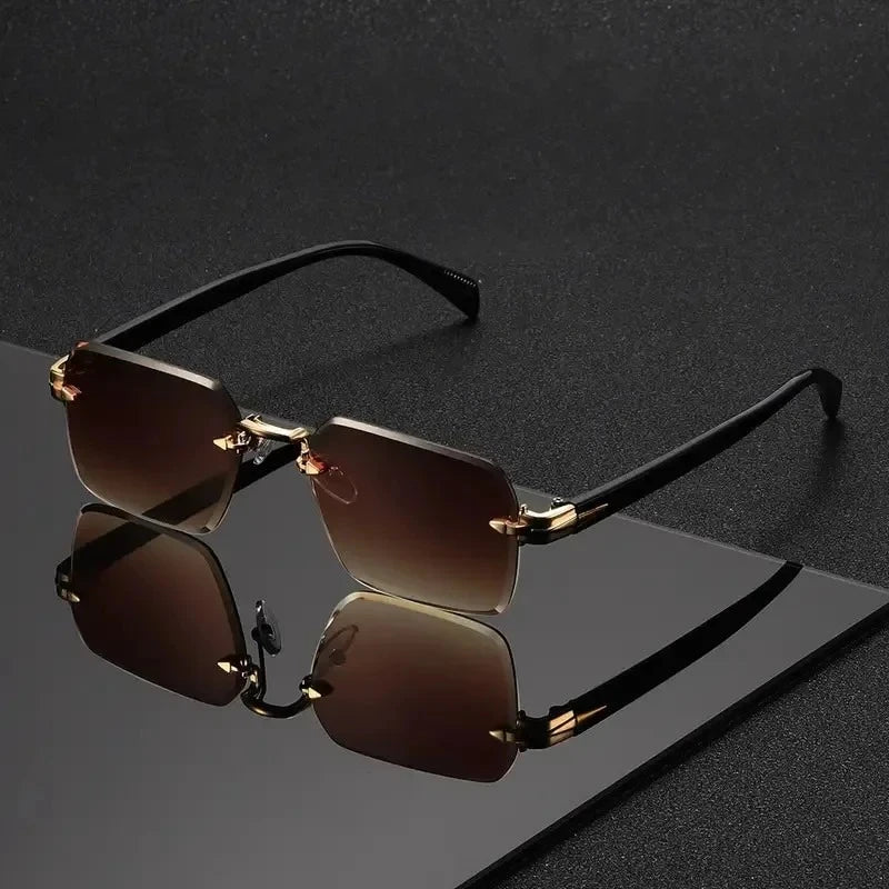 Fashion Rimless Rectangle Sunglasses Unisex