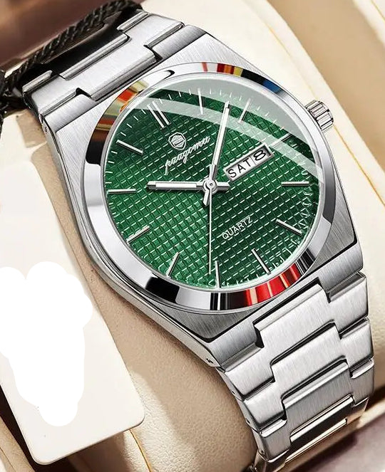 Iconic waffle dial. Integrated steel. Pure modern luxury on your wrist.