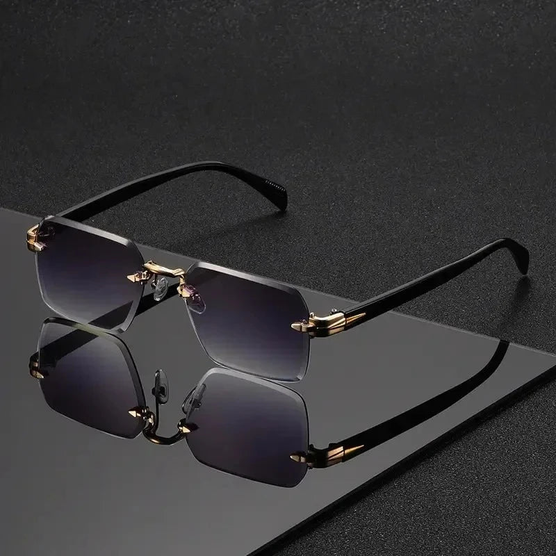 Fashion Rimless Rectangle Sunglasses Unisex