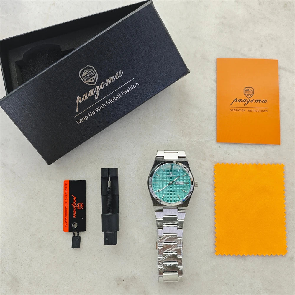Customized Watch PAAZOMU Luxury Men Clock Fashion Luminous Waterproof Chronograph Date Watch For Man Quartz Men's Watches Relojio