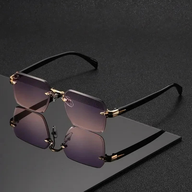 Fashion Rimless Rectangle Sunglasses Unisex