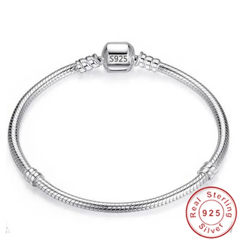Women's Jewelry: Premium Quality Authentic 925 Sterling Silver Snake Chain Bracelet