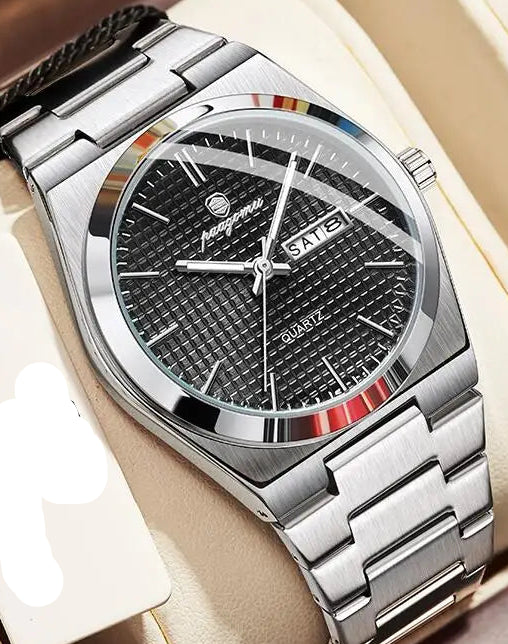 Iconic waffle dial. Integrated steel. Pure modern luxury on your wrist.
